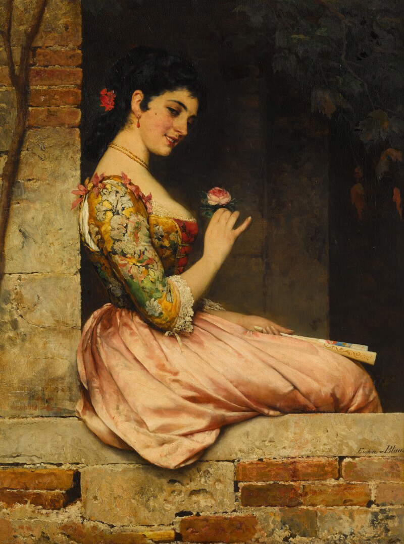 Eugen von Blaas, A Rose (oil on canvas, 100 x 73 cm) Eugen von Blaas, A Rose (oil on canvas, 100 x 73 cm)