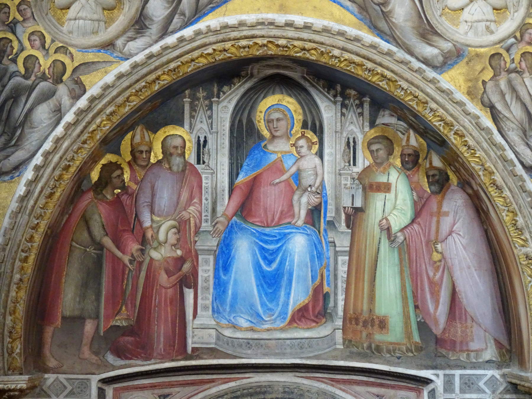 John Baptist entrusts Fina Buzzaccarini, commissioner of the frescoes, with the Madonna John Baptist entrusts Fina Buzzaccarini, commissioner of the frescoes, with the Madonna
