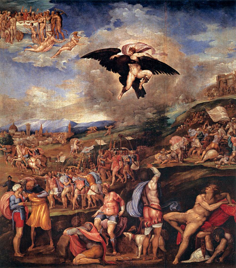 Battista Franco, The Battle of Montemurlo (1537-1541; oil on panel, 173 x 137 cm; Florence, Palatine Gallery, Palazzo Pitti)