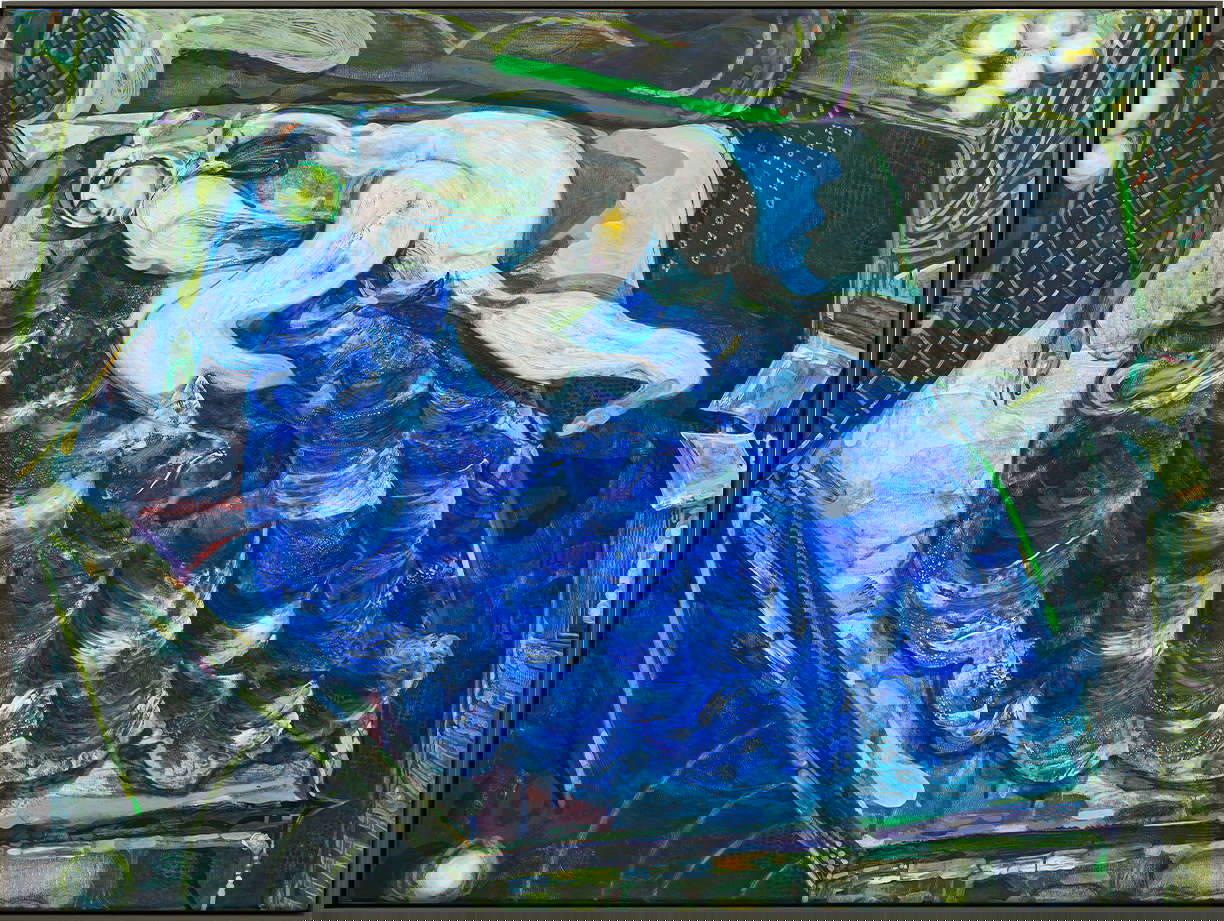 Guglielmo Castelli, Lost bodies in utopian places (2021; oil on canvas, 80 x 60 cm)