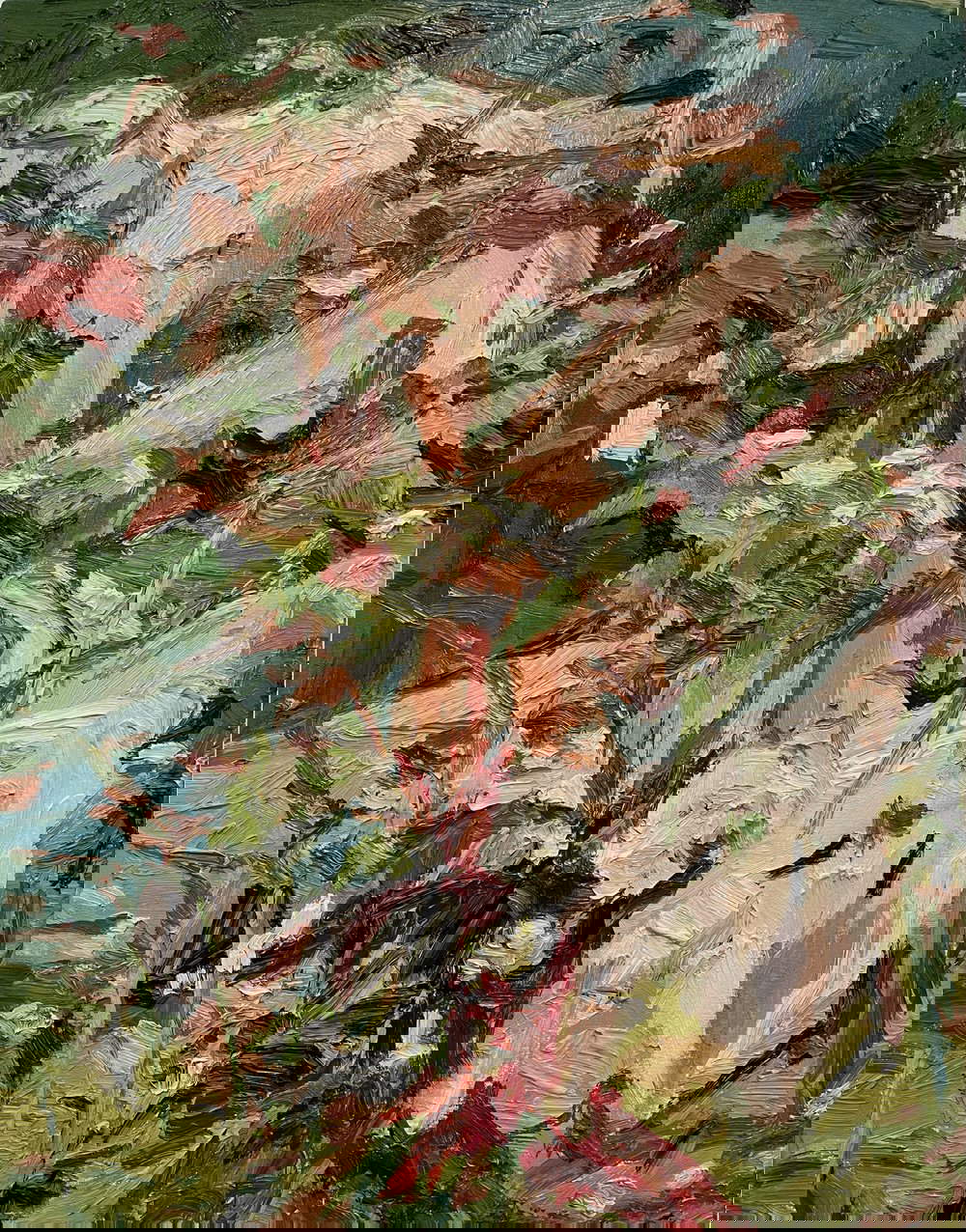 Mia Chaplin, White dog (2022; oil on canvas, 90 x 70 cm)