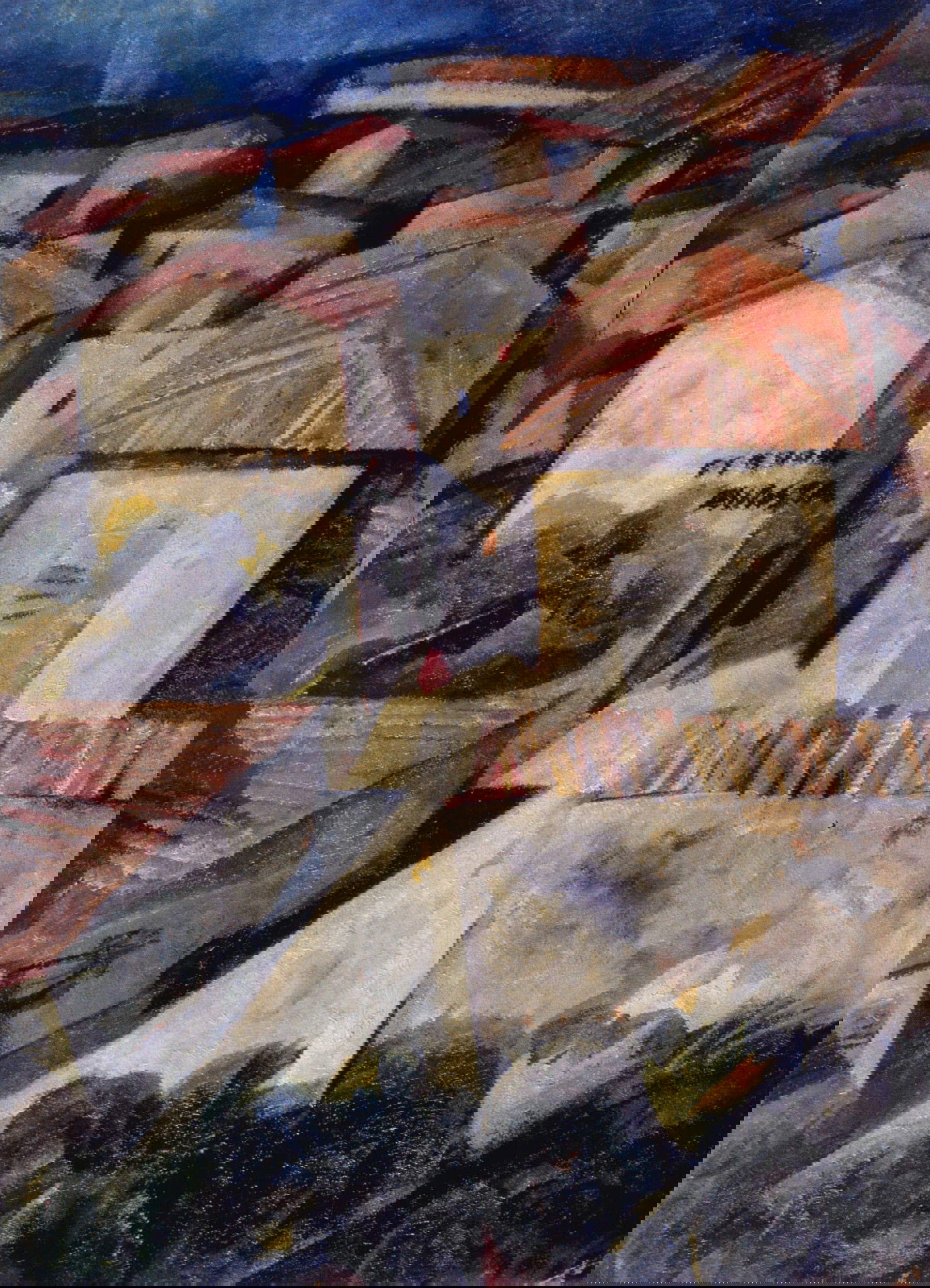 Primo Conti, Antignano dall’alto (1917; olio su cartone, 58x42 cm; Fiesole, Fondazione Primo Conti)
