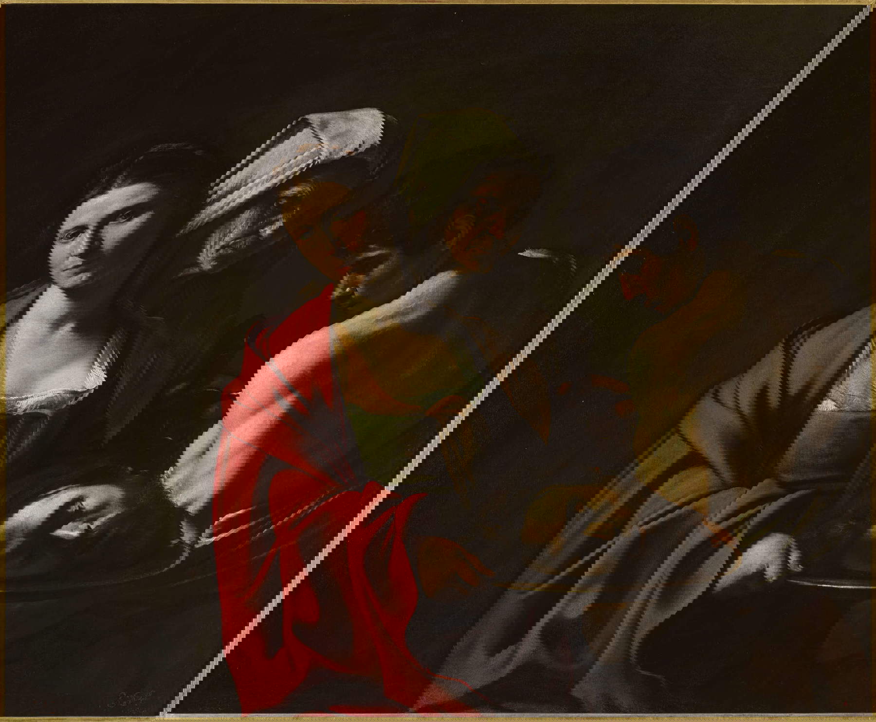 Caravage, Salomé avec la tête du Baptiste (1606-1607 ; huile sur toile, 116 x 140 cm ; Madrid, Galerie des collections royales)