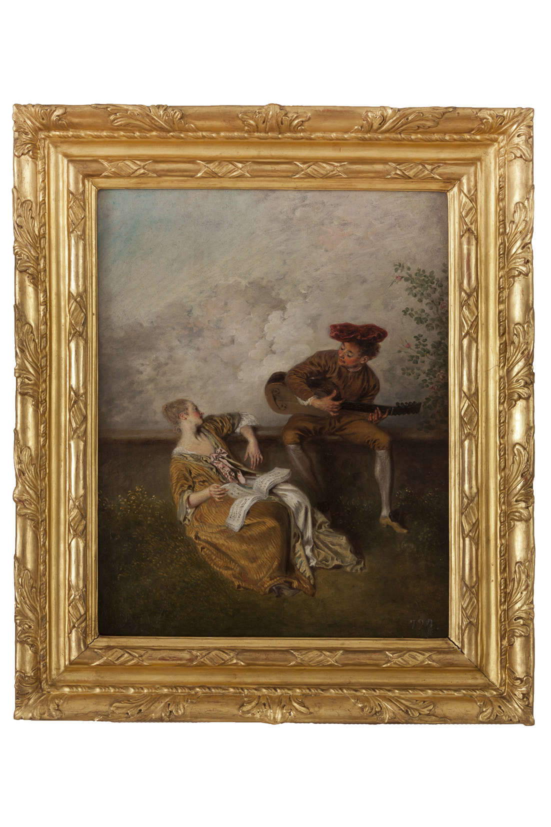 Jean-Antoine Watteau, La leçon de chant (1718-1719 ; huile sur toile, 40,5 x 32,5 cm ; Madrid, Galerie des collections royales)