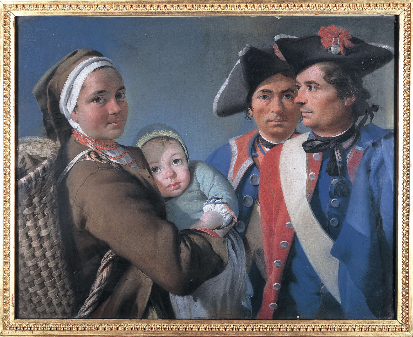 Lorenzo Tiepolo, Pasiega et soldats (1773-1774 ; pastel sur papier, 53 x 66,5 cm ; Madrid, Galerie des collections royales)