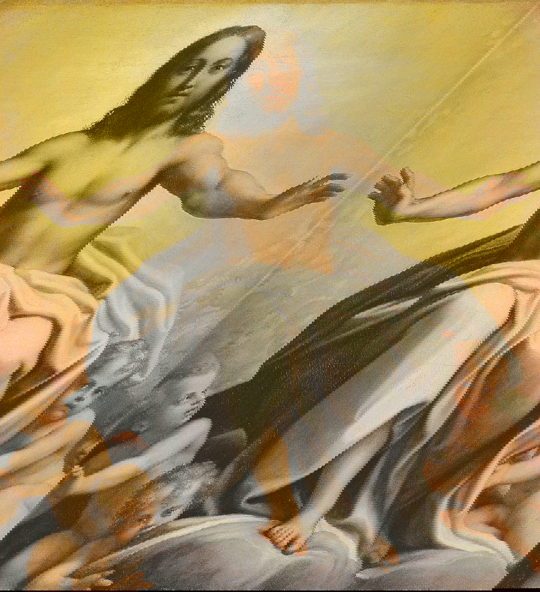 Correggio, Jesus in Barmherzigkeit (um 1522, aus dem gleichnamigen Triptychon, das sich heute in der Pinacoteca Vaticana befindet)