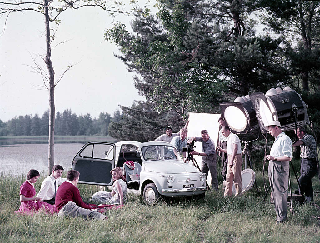 FIAT 500 en un plató de cine en 1957. Foto: Archivo Histórico FIAT