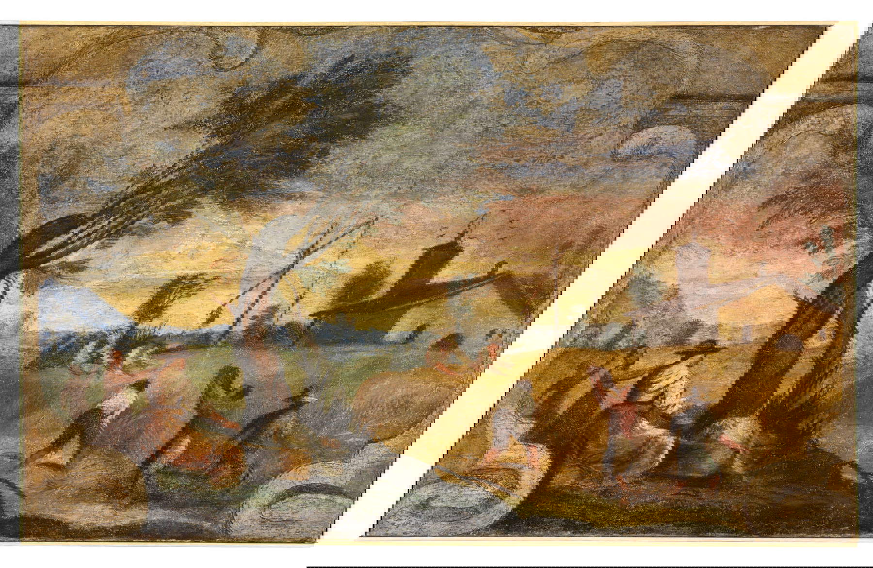 Guercino, Reaping Scene (1615-1617; detached fresco, 106 x 66 cm; Cento, Pinacoteca Civica)