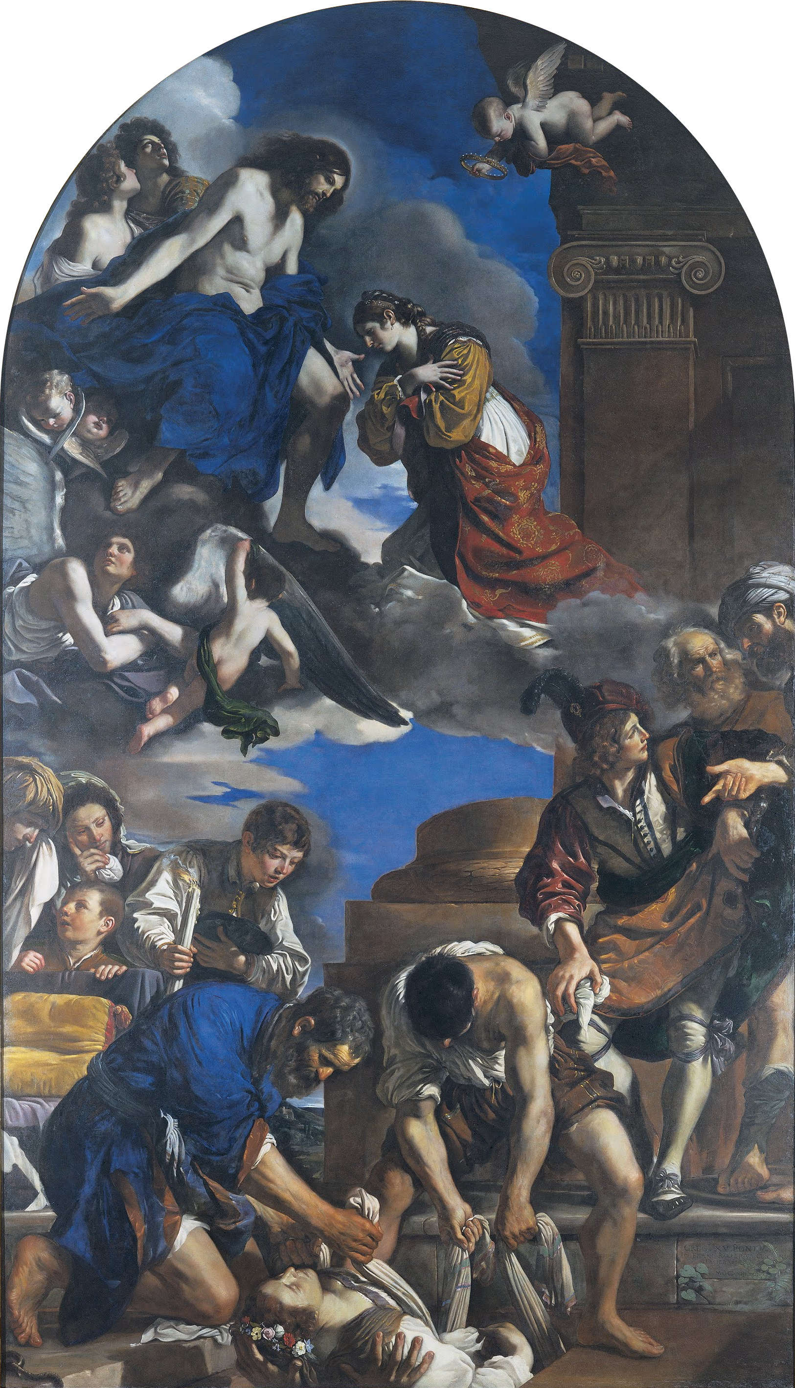 Guercino, Burial and Glory of Saint Petronilla (1623; oil on canvas, 720 x 423 cm; Rome, Capitoline Museums)