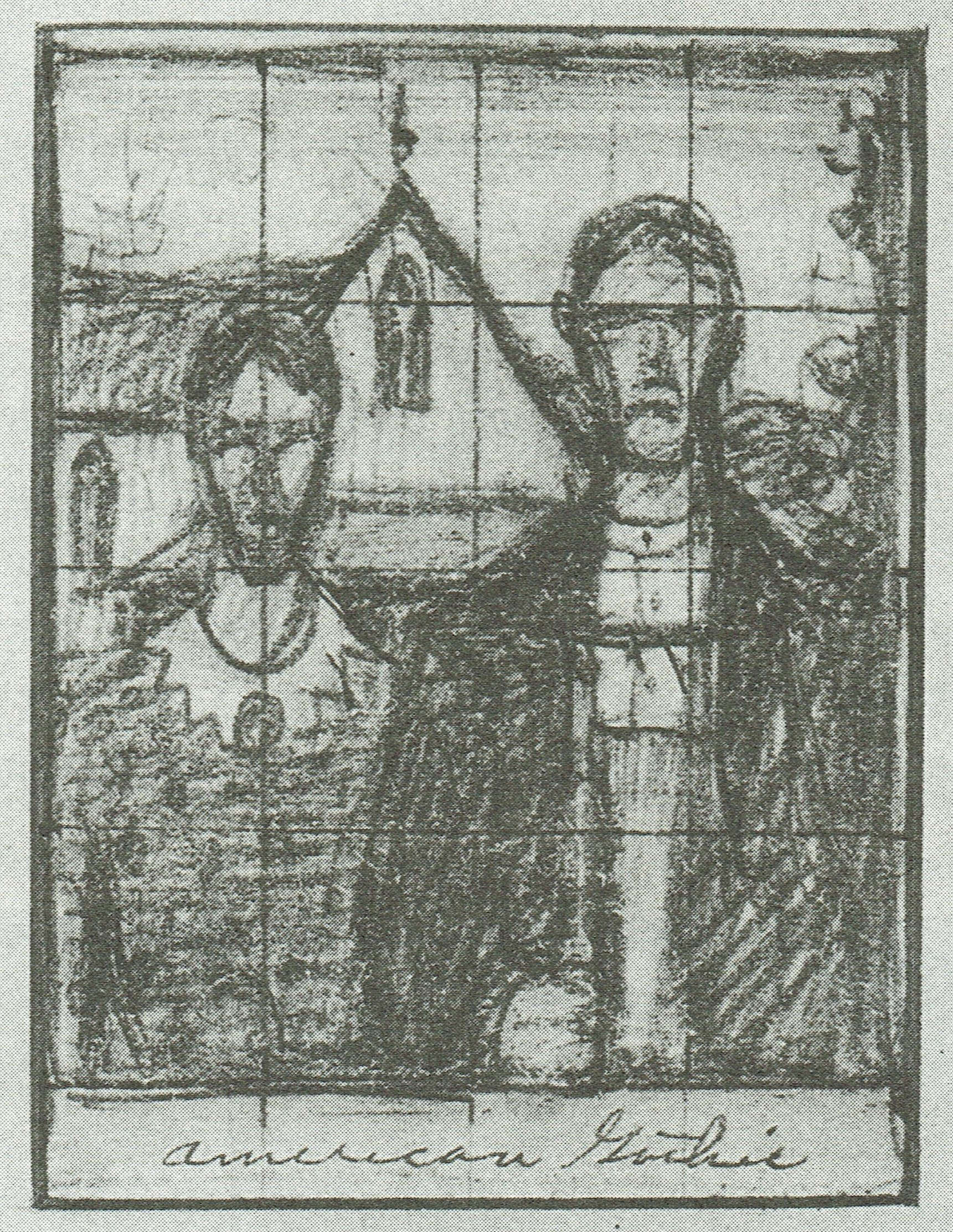 Pencil sketch for American Gothic Pencil sketch for American Gothic
