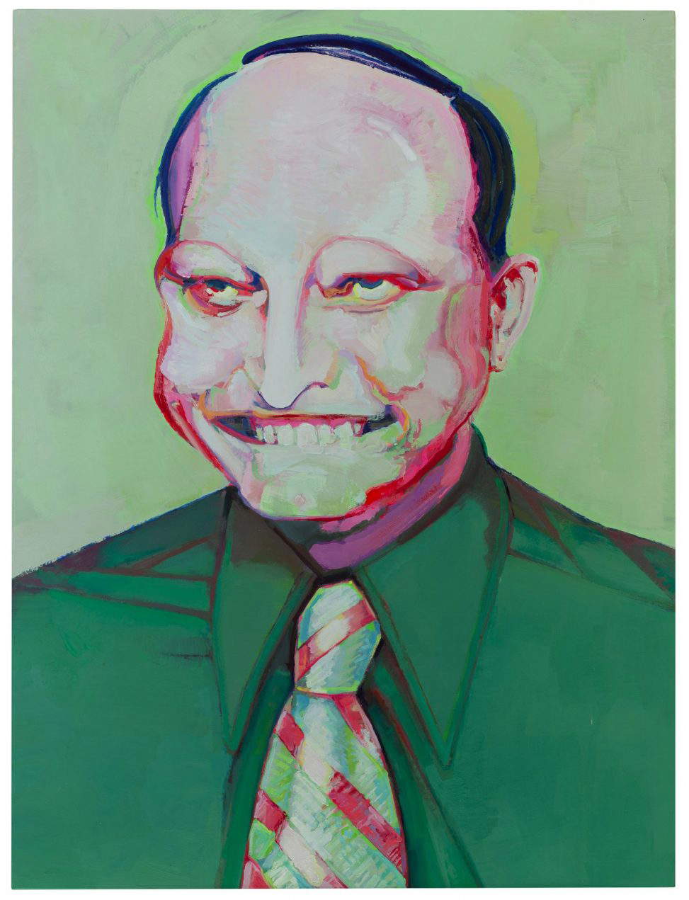 Roberto Cuoghi, P(XVPs)po (2020; óleo sobre papel aplicado a lienzo, 95 x 73 cm). Foto: Alessandro Sofia