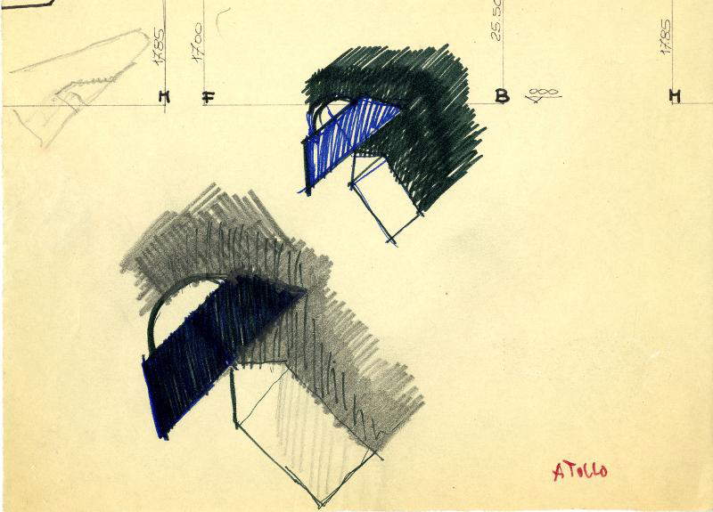 Vico Magistretti, Projet pour la lampe Atollo (1977). Photo: Archives Magistretti