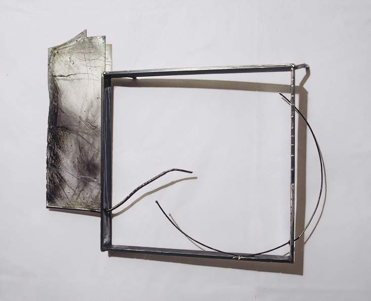 Valdi Spagnulo, Captazioni (2000; iron, stainless steel, pigmented Plexiglas, wall 68 x 86 x 10 cm). Photo: A. Valentini