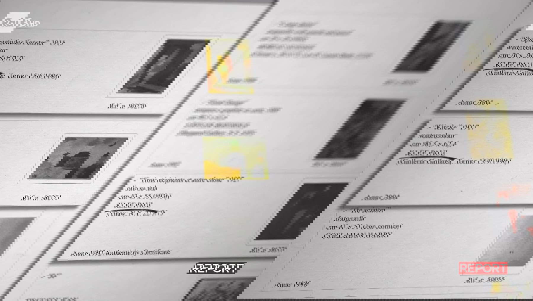 Opere della collezione Agnelli. Da Report, Rai Tre