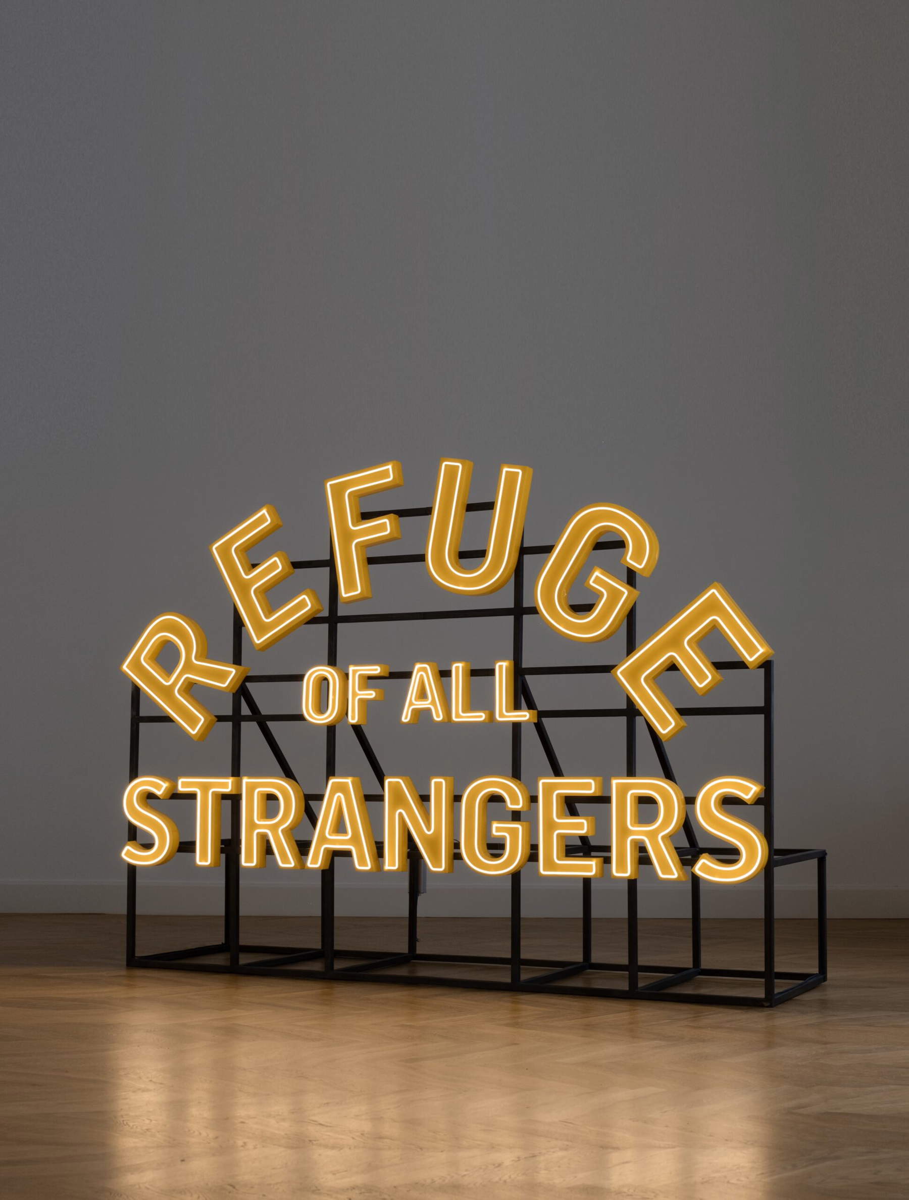 Itamar Gov, Beloved refuge of all strangers (2023; neon light, metal construction, 310 x 220 cm, ed. 1/3) Itamar Gov, Beloved refuge of all strangers (2023; neon light, metal construction, 310 x 220 cm, ed. 1/3)
