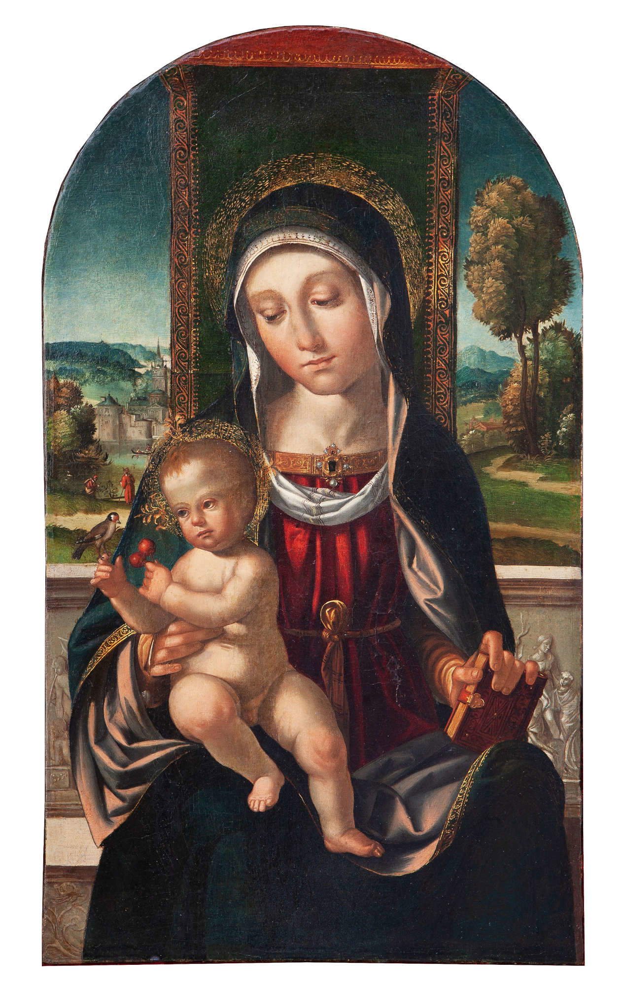 Benvenuto Tisi, bekannt als Garofalo, Ryerson-Madonna (um 1500-1502; Tafel auf Leinwand, 48 x 28 cm). Präsentiert von Callea