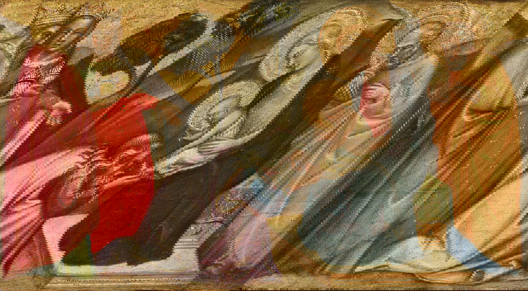 Spinello Aretino, Anbetung der Könige (um 1395; Tempera und Gold auf Tafel, 21,9 x 38,1 cm). Präsentiert von Altomani &amp; Söhne