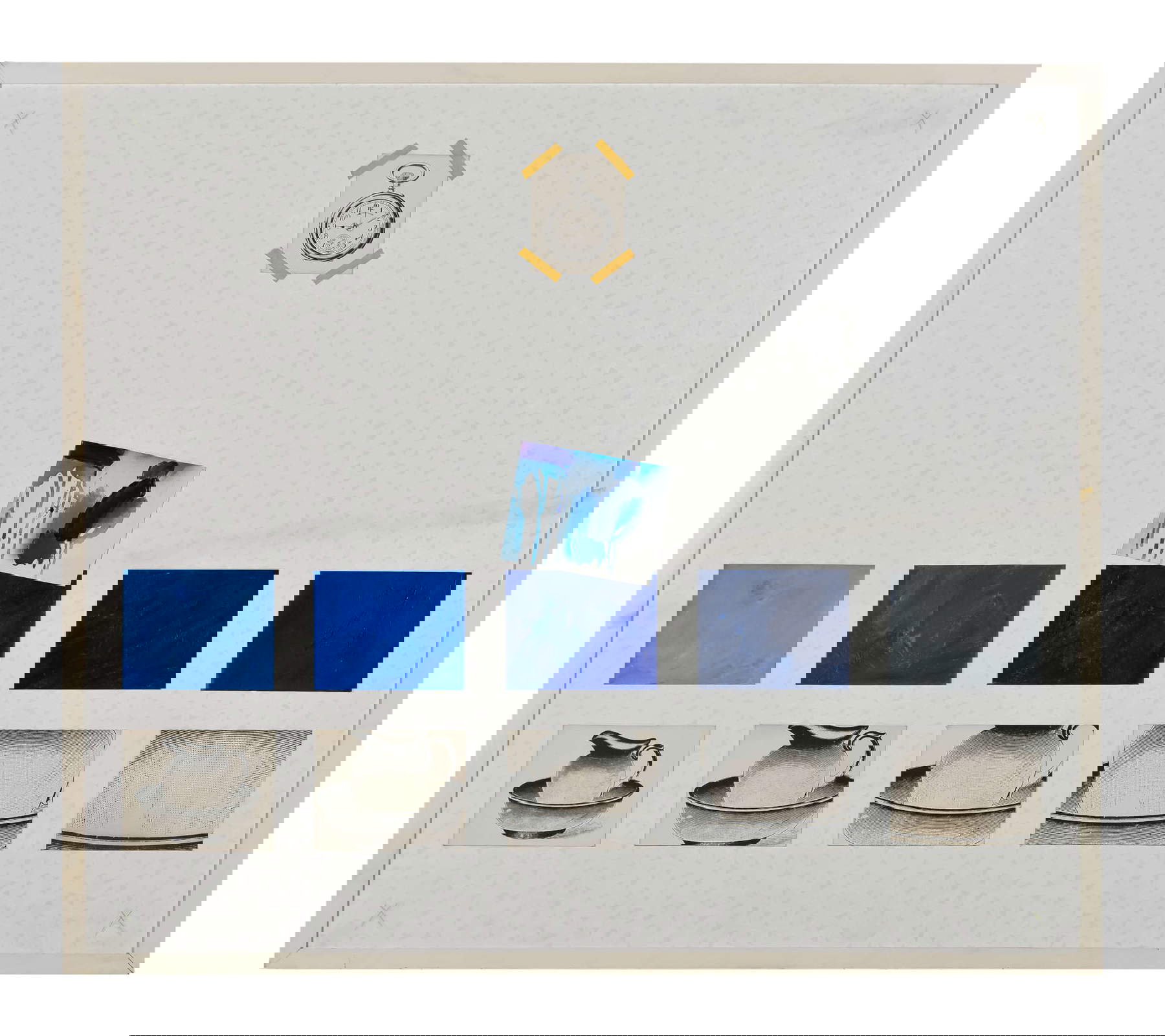 Concetto Pozzati, Eau Domestique '74 (Numana, 1974; mixed media and collage on canvas, 175 x 200 cm). Courtesy of the Concetto Pozzati Archive