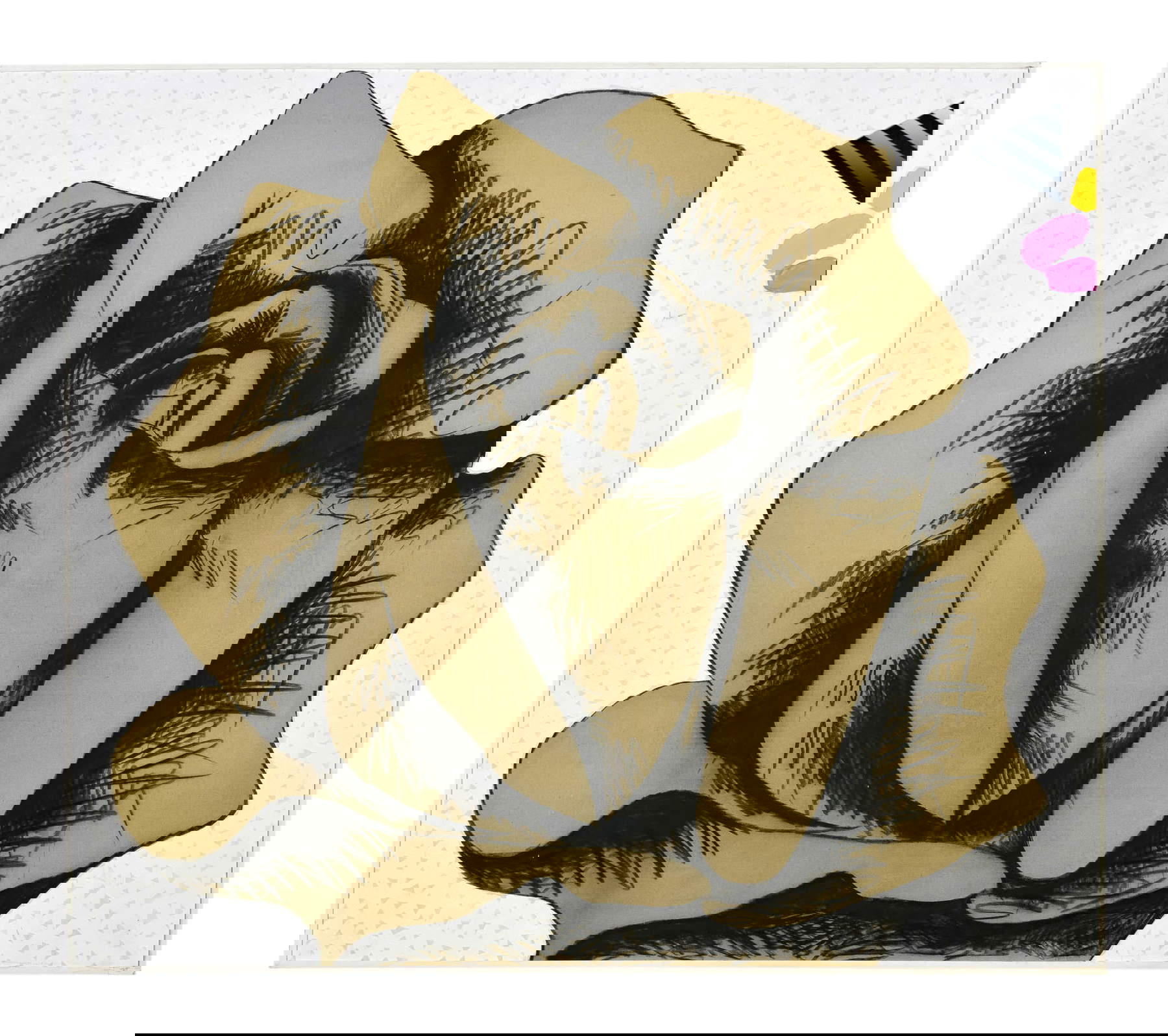 Concetto Pozzati, Black Rose (1969; tempera, mirror and acrylic on canvas, 175 x 200 cm). Courtesy of the Concetto Pozzati Archive