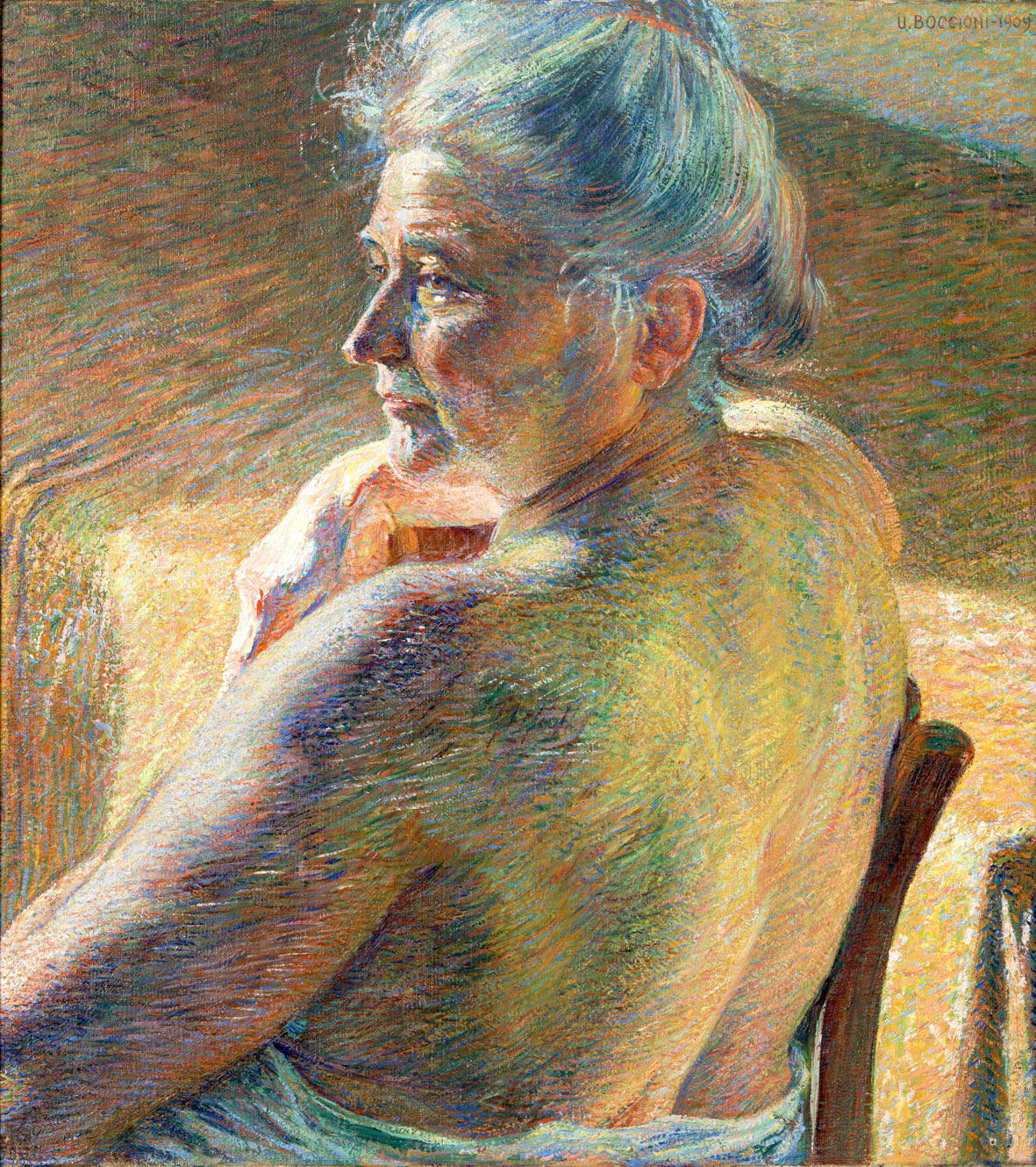 Umberto Boccioni, Controluce (1909; olio su tela, 61 x 55,5 cm; Rovereto, Mart) Umberto Boccioni, Controluce (1909; olio su tela, 61 x 55,5 cm; Rovereto, Mart)