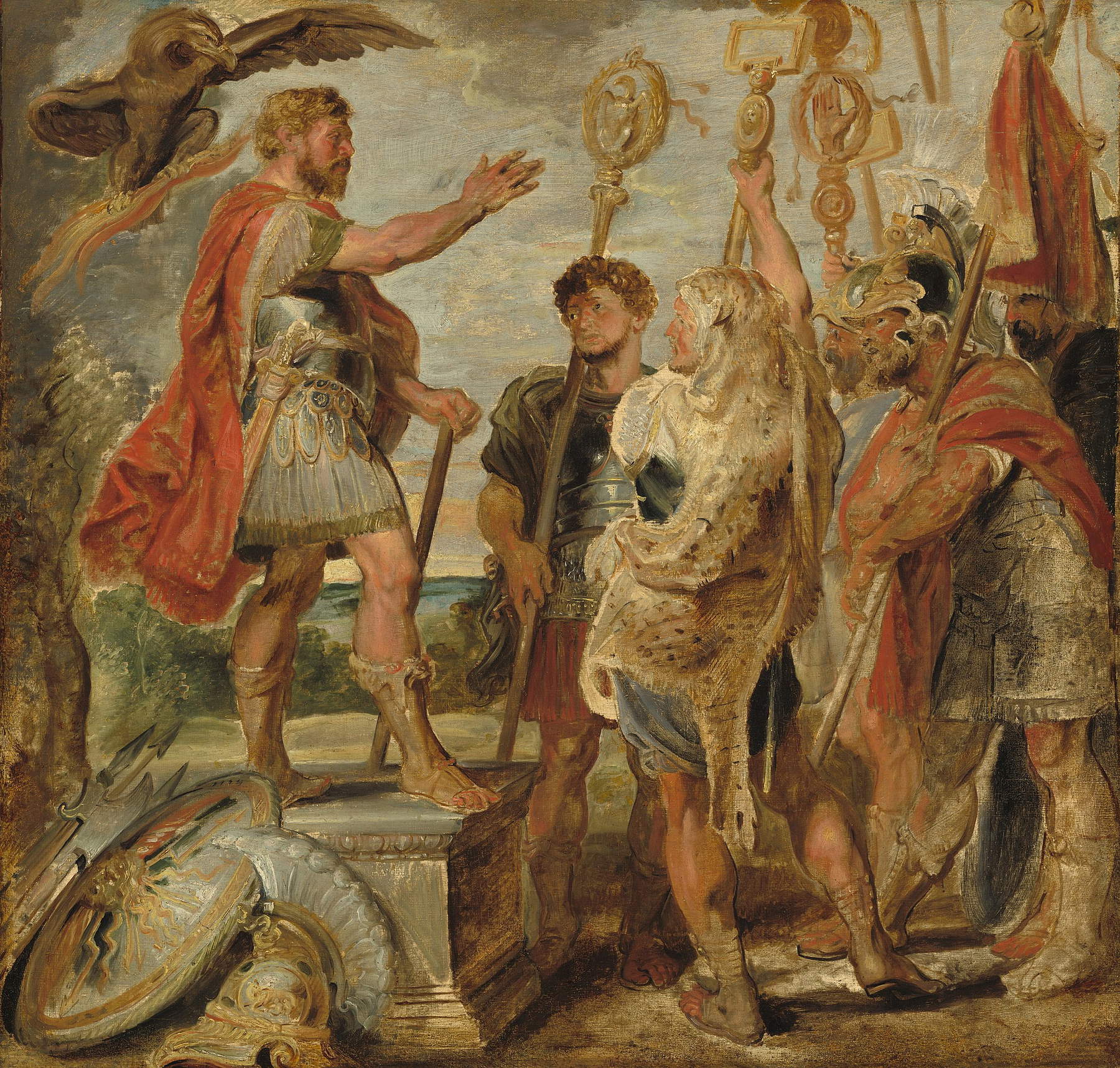 Pieter Paul Rubens, Storia di Decio Mure (1616; olio su tavola, 80,7 x 84,7 cm; Washington, National Gallery) Pieter Paul Rubens, Storia di Decio Mure (1616; olio su tavola, 80,7 x 84,7 cm; Washington, National Gallery)