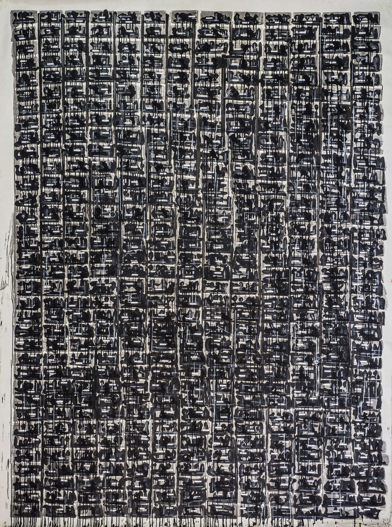 Mario Consiglio, Cluster (2010; Acryl auf Leinwand, 320 x 220 cm). Foto: Andrea Adriani