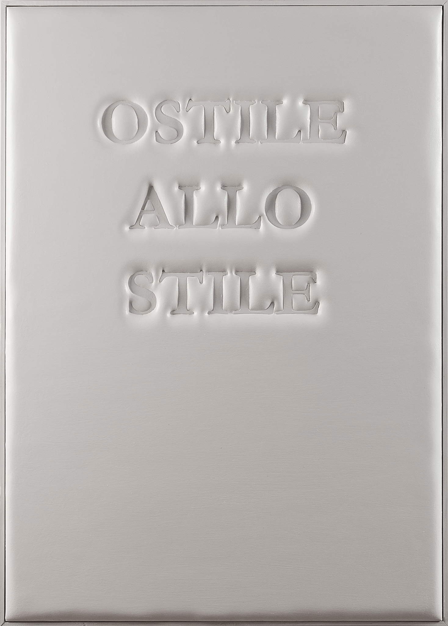 Mario Consiglio, Hostile to Style (2014; Öl auf Lycra, Schaumgummi und Holz, 100 x 70 cm; Privatsammlung). Foto: Vincenzo Germino
