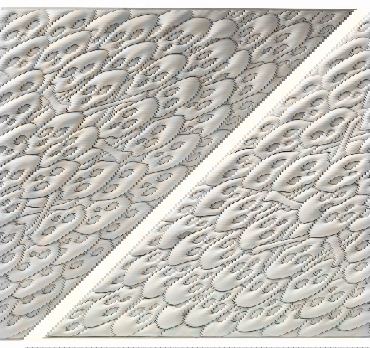 Mario Consiglio, Projekt für eine neue Anordnung der Reliquien der Heiligen Märtyrer von Otranto (1997; Öl auf Lycra, Schaumstoff, Holz, 162 x 184 cm). Foto: Maria Enqvist