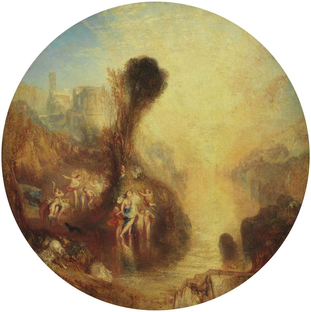 Joseph Mallord William Turner, <em>Bacco and Ariadne</em> (1840; oil on canvas, 78.7 x 78.7 cm; London, Tate)