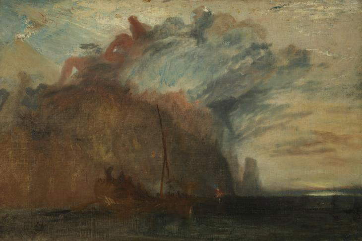 Joseph Mallord William Turner, Sketch for Ulysses Mocking Polyphemus (1828-1829; oil on canvas, 60 x 89.2 cm; London, Tate) Joseph Mallord William Turner, Sketch for Ulysses Mocking Polyphemus (1828-1829; oil on canvas, 60 x 89.2 cm; London, Tate)