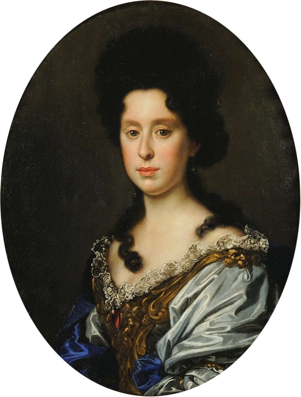 Antonio Franchi, Anna Maria Luisa de' Medici (1690-1691; oil on canvas, 70.5 x 54.5 cm; Florence, Palatine Gallery, Palazzo Pitti)