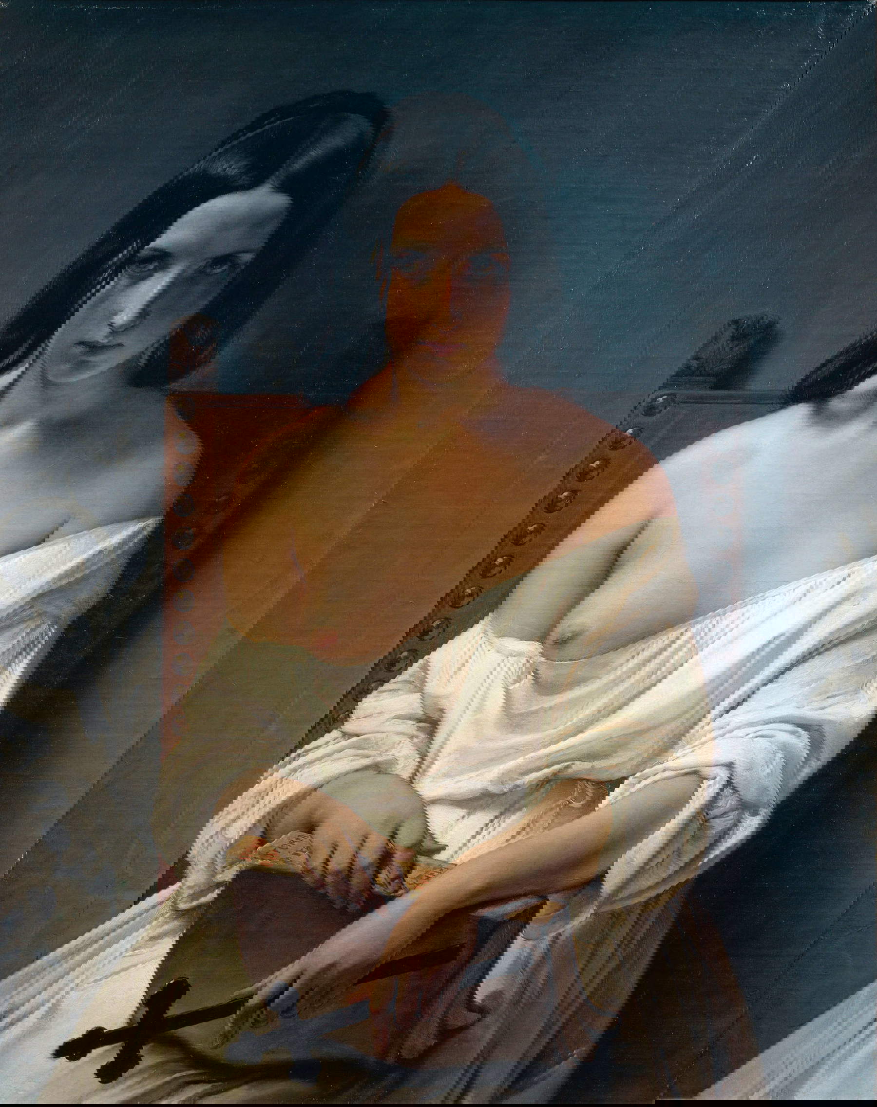 Francesco Hayez, La meditación (1851; óleo sobre lienzo, 92,3 x 71,5 cm; Verona, Musei Civici, Galleria d'Arte Moderna Achille Forti)