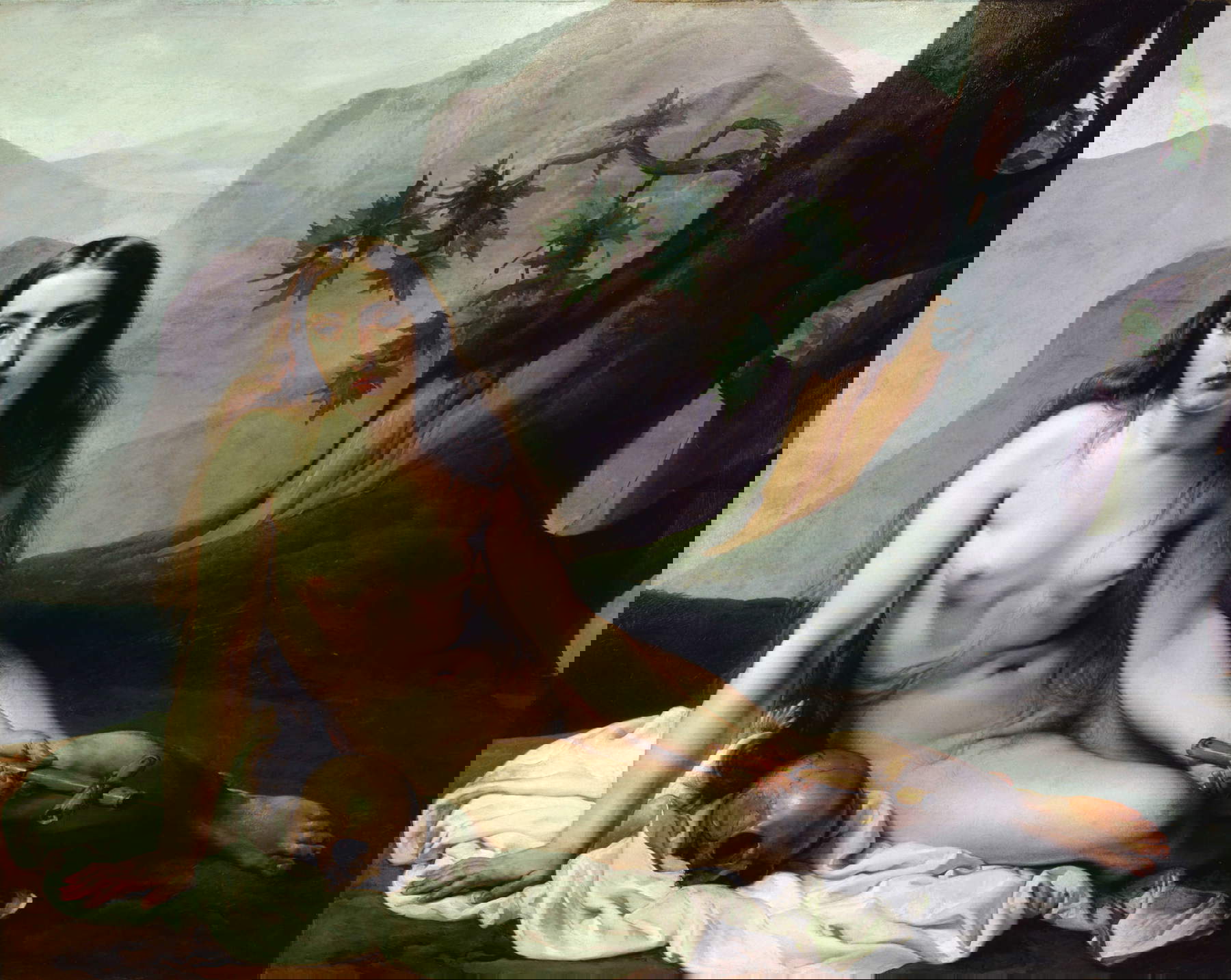 Francesco Hayez, La Magdalena penitente (1833; óleo sobre tabla, 118 x 149 cm; Milán, Galleria d'Arte Moderna)