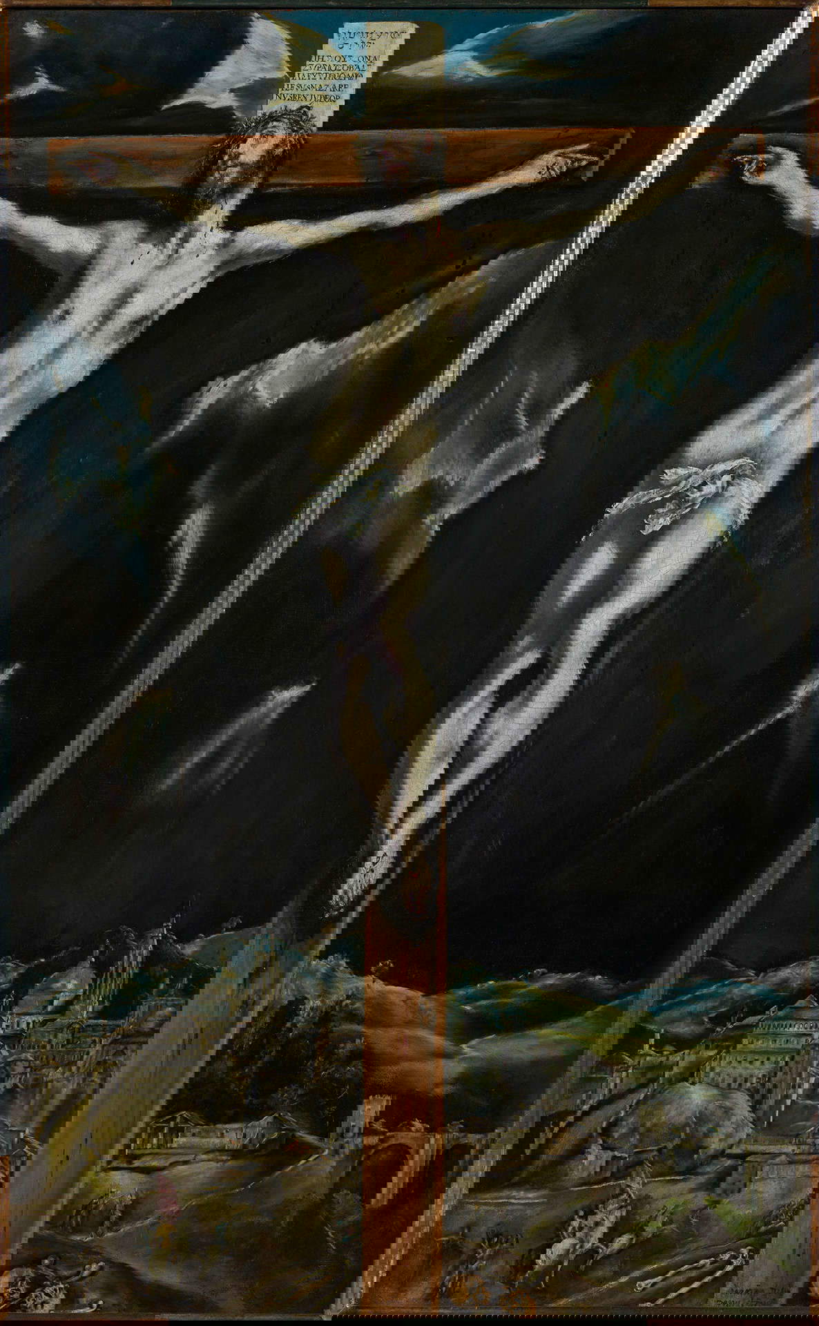 El Greco, Christ en agonie avec Tolède à l'arrière-plan (vers 1604-1614 ; huile sur toile, 111 x 69 cm ; Colecci&oacute;n Banco Santander, inv. A-0175-I-I)