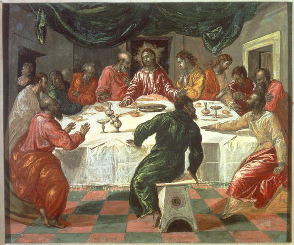 El Greco, Cène (vers 1568-1569 ; tempera sur panneau, 42 x 51 cm ; Bologne, Pinacoteca Nazionale, inv. 6378)