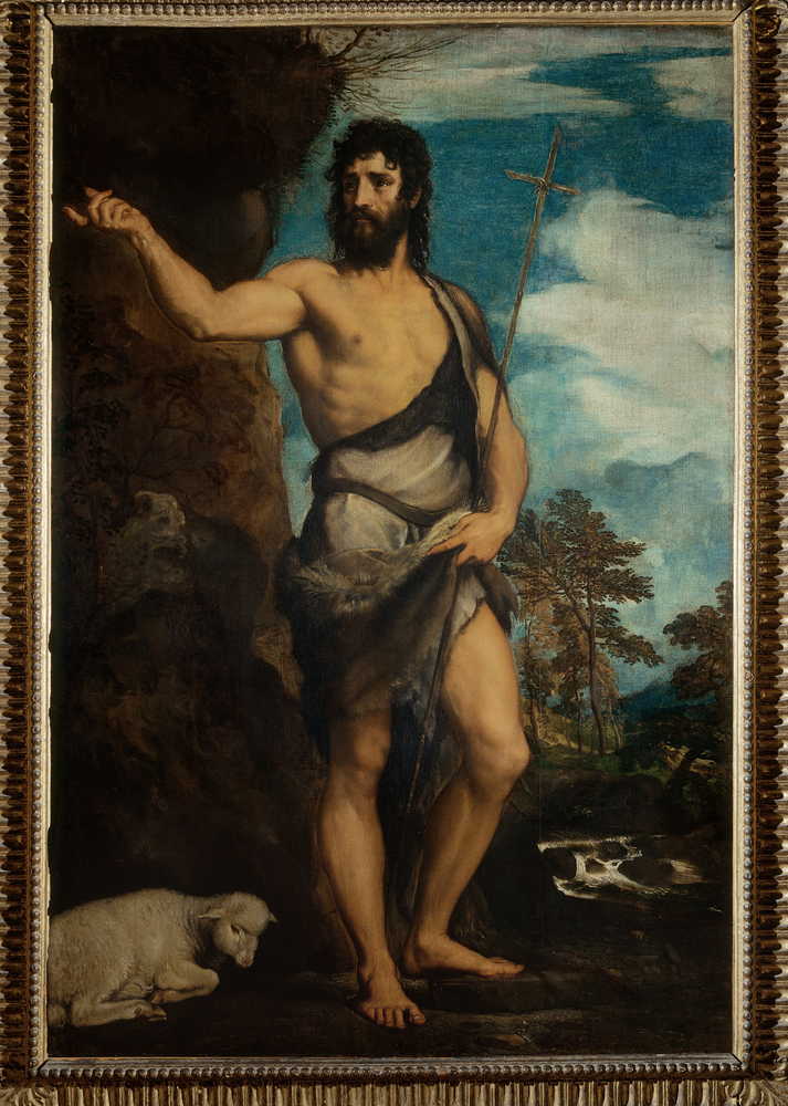 Titien, Saint Jean-Baptiste (1531-1532 ; huile sur toile, 201 x 134 cm ; Venise, Galerie de l'Accademia, inv. 134)