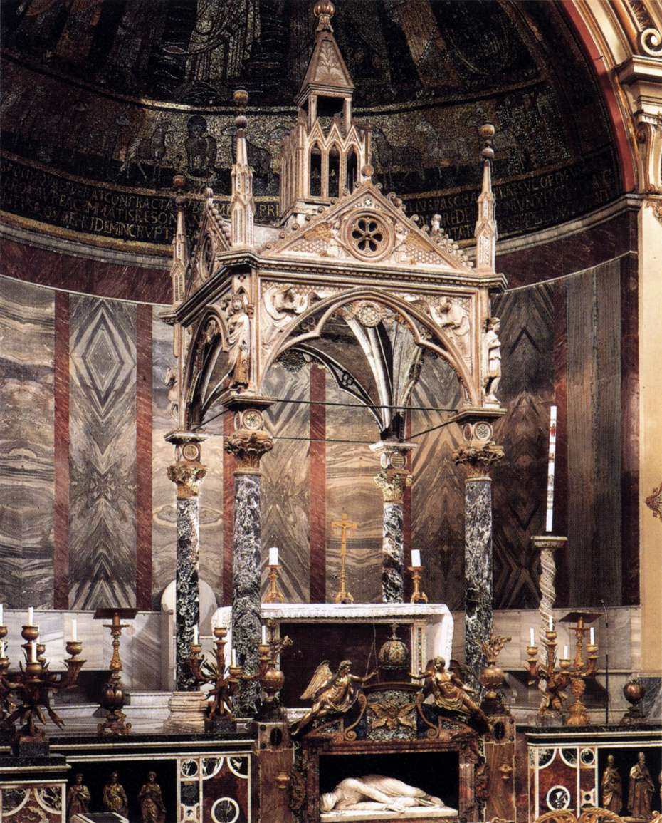 Arnolfo di Cambio, Cyborium (1293; mármol; Roma, Santa Cecilia in Trastevere) Arnolfo di Cambio, Cyborium (1293; mármol; Roma, Santa Cecilia in Trastevere)