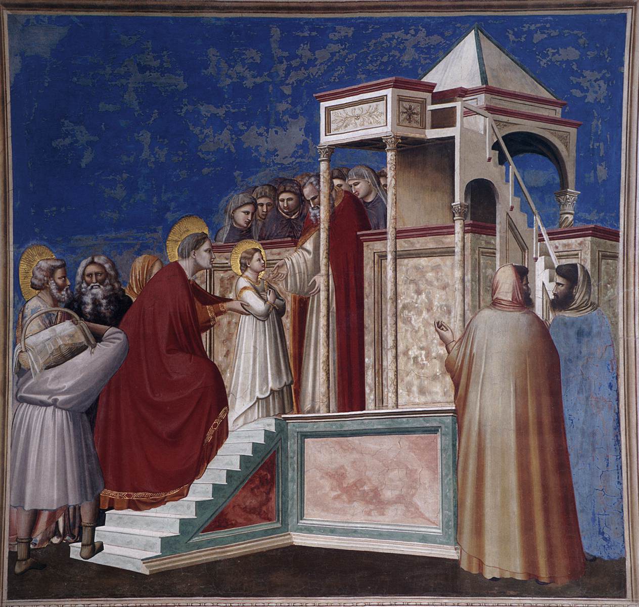 Giotto, Presentación de la Virgen en el Templo (1304-1306; fresco; Padua, Capilla Scrovegni) Giotto, Presentación de la Virgen en el Templo (1304-1306; fresco; Padua, Capilla Scrovegni)