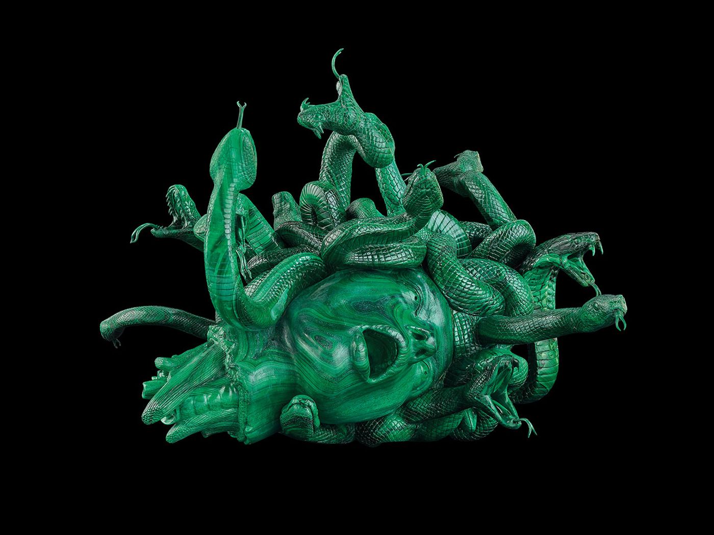 Damien Hirst, The severed head of Medusa (2008; malachite, 38,1 x 49,5 x 52,1 cm; The Pinault Collection) Damien Hirst, The severed head of Medusa (2008; malachite, 38,1 x 49,5 x 52,1 cm; The Pinault Collection)