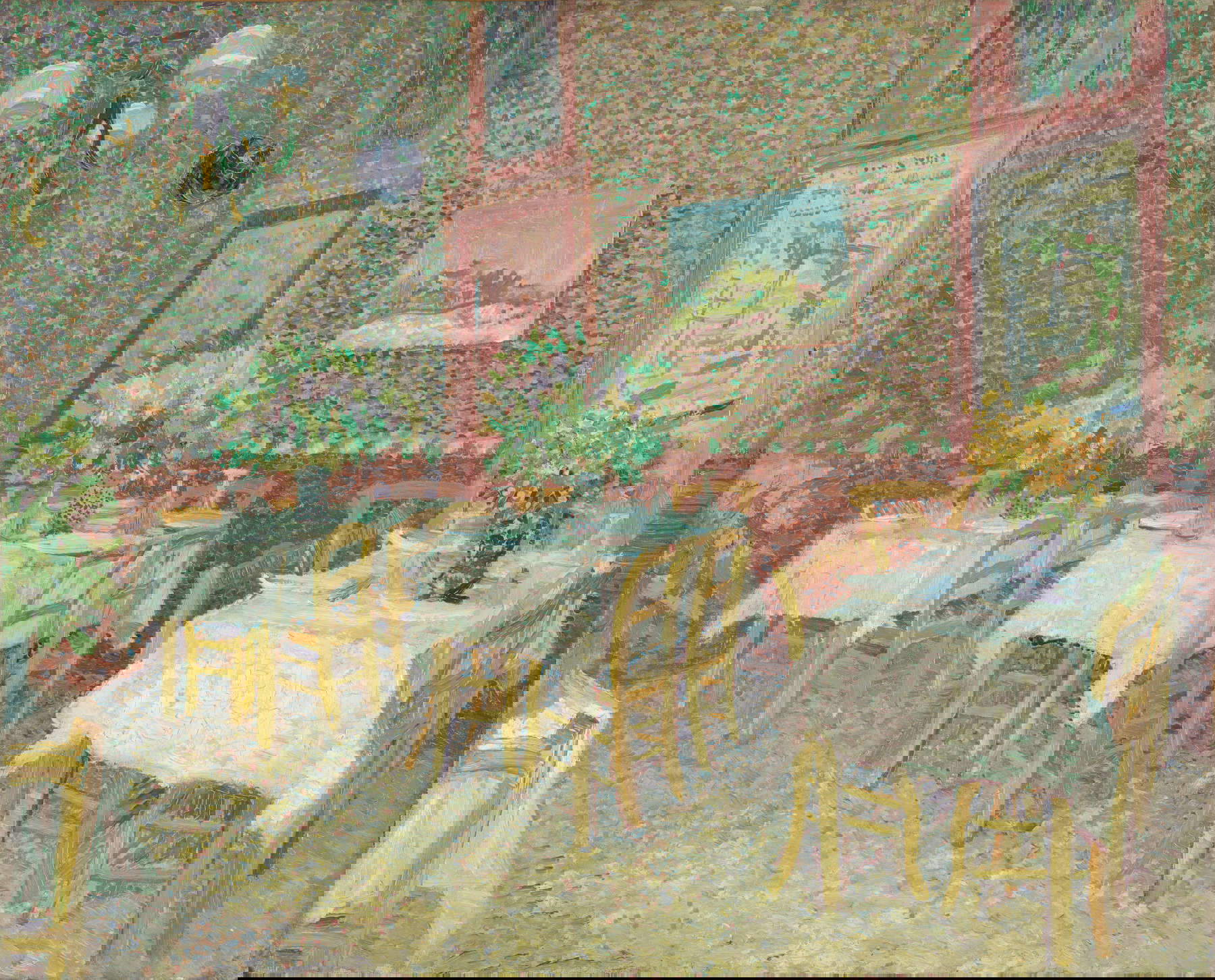 Vincent van Gogh, Intérieur de restaurant (Asnières ou Paris, été 1887 ; huile sur toile, 45,5 × 56 cm ; Otterlo, Kröller-Müller Museum, inv. KM 110.328) Vincent van Gogh, Intérieur de restaurant (Asnières ou Paris, été 1887 ; huile sur toile, 45,5 × 56 cm ; Otterlo, Kröller-Müller Museum, inv. KM 110.328)