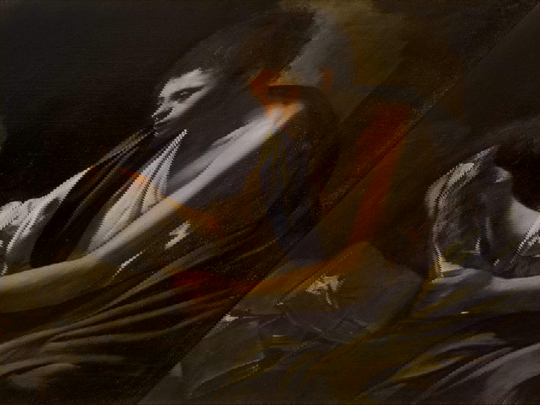 Hendrick ter Brugghen, San Juan Evangelista (1605 - 1614; óleo sobre lienzo, 105 x 137 cm; Turín, Musei Reali - Galleria Sabauda). Foto: Museos Reales de Turín