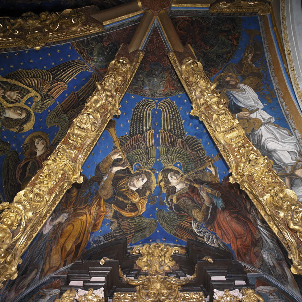Paolo di San Leocadio, Angeli musicanti (XVe siècle ; fresques ; Valence, cathédrale). Photo: Institut Valencià de Conservació, Restauració i Investigació Paolo di San Leocadio, Angeli musicanti (XVe siècle ; fresques ; Valence, cathédrale). Photo: Institut Valencià de Conservació, Restauració i Investigació