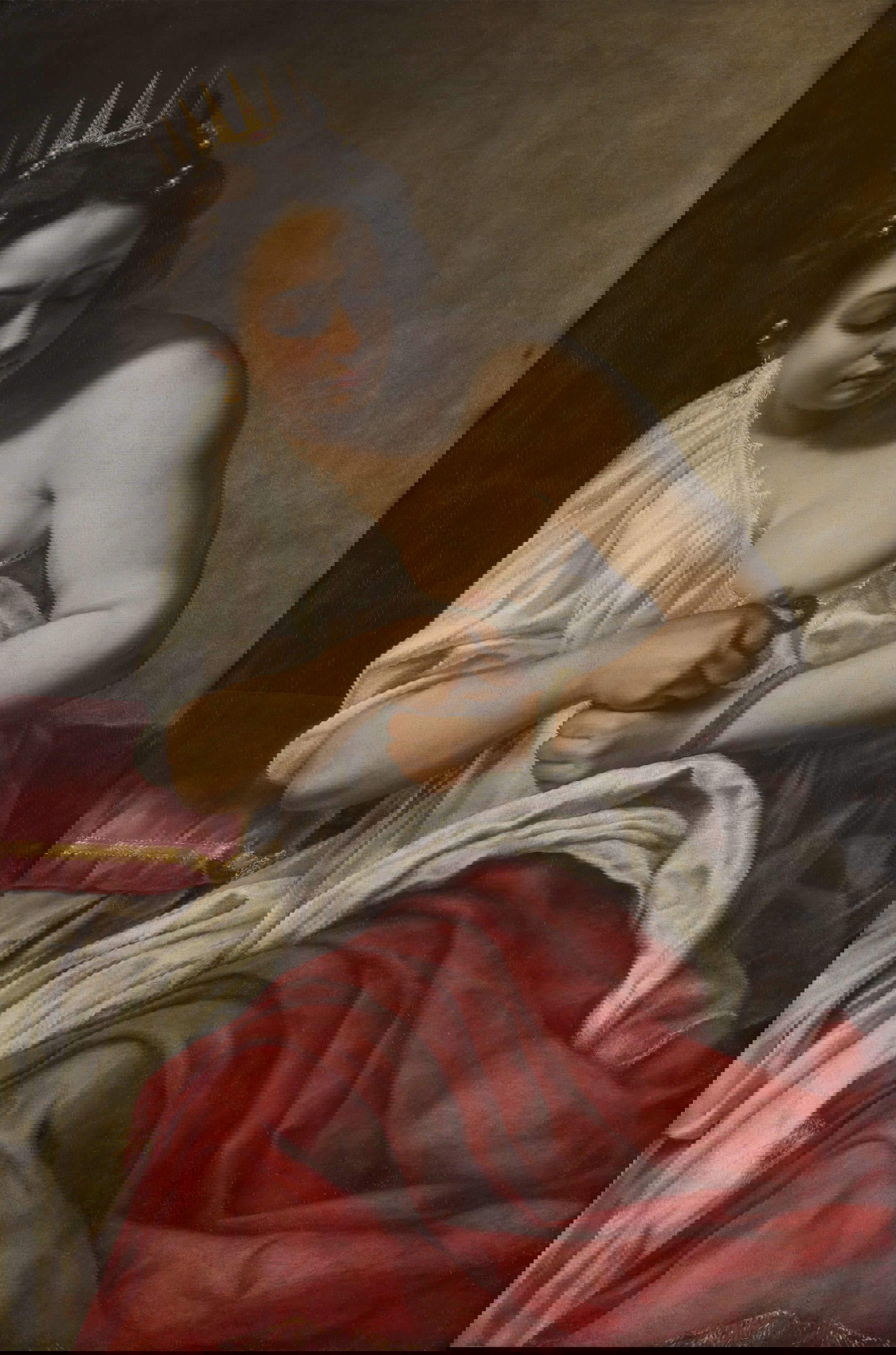 Artemisia Gentileschi, La mort de Cléopâtre (vers 1620 ; huile sur toile, 114 &times; 75 cm ; collection privée). Avec l'aimable autorisation de Jean-Fran&ccedil;ois Heim, Bâle