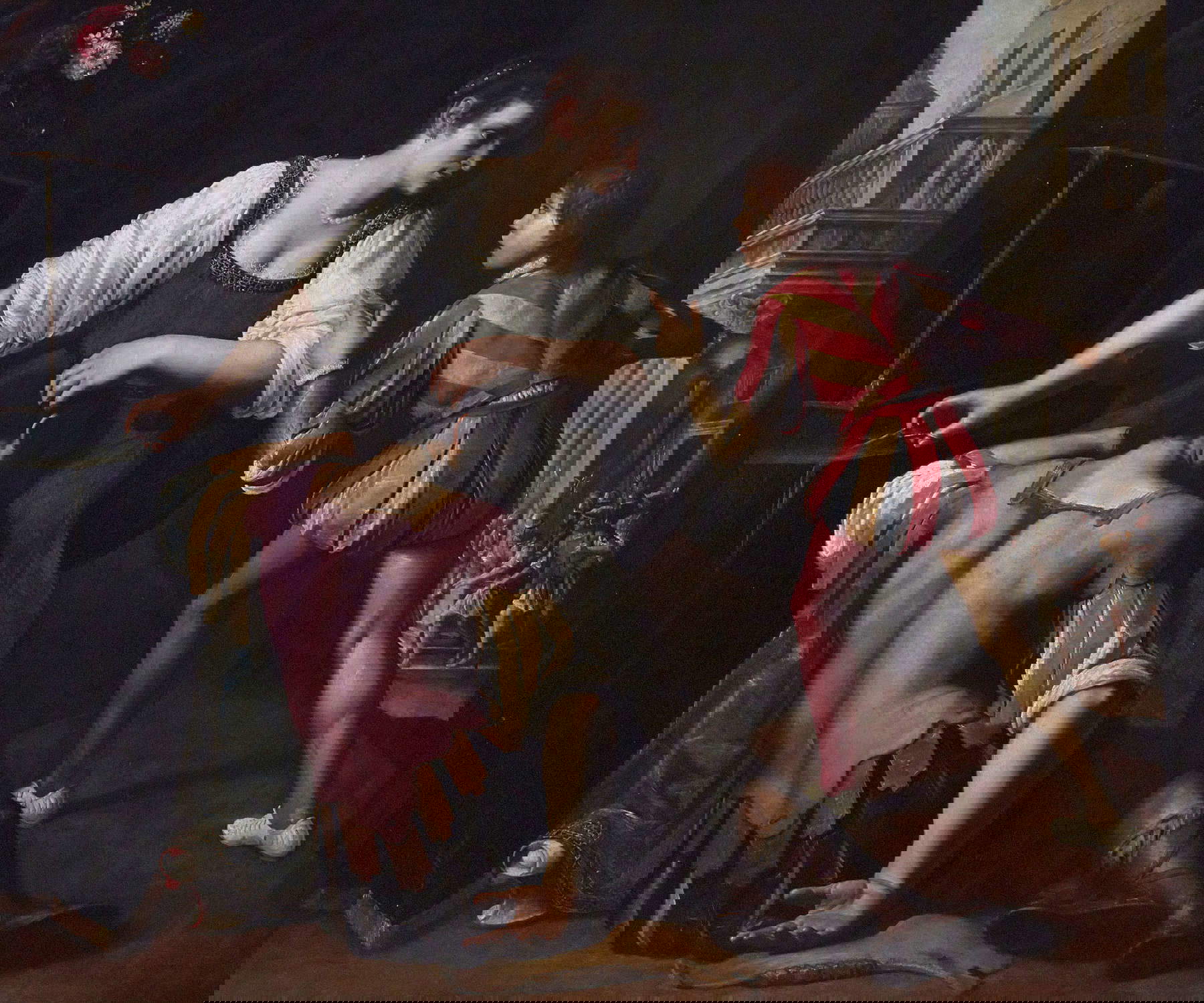 Artemisia Gentileschi ou Giuseppe Vermiglio, Samson et Dalila (1620-1625 ; huile sur toile, 164 &times; 200 cm ; collection privée)