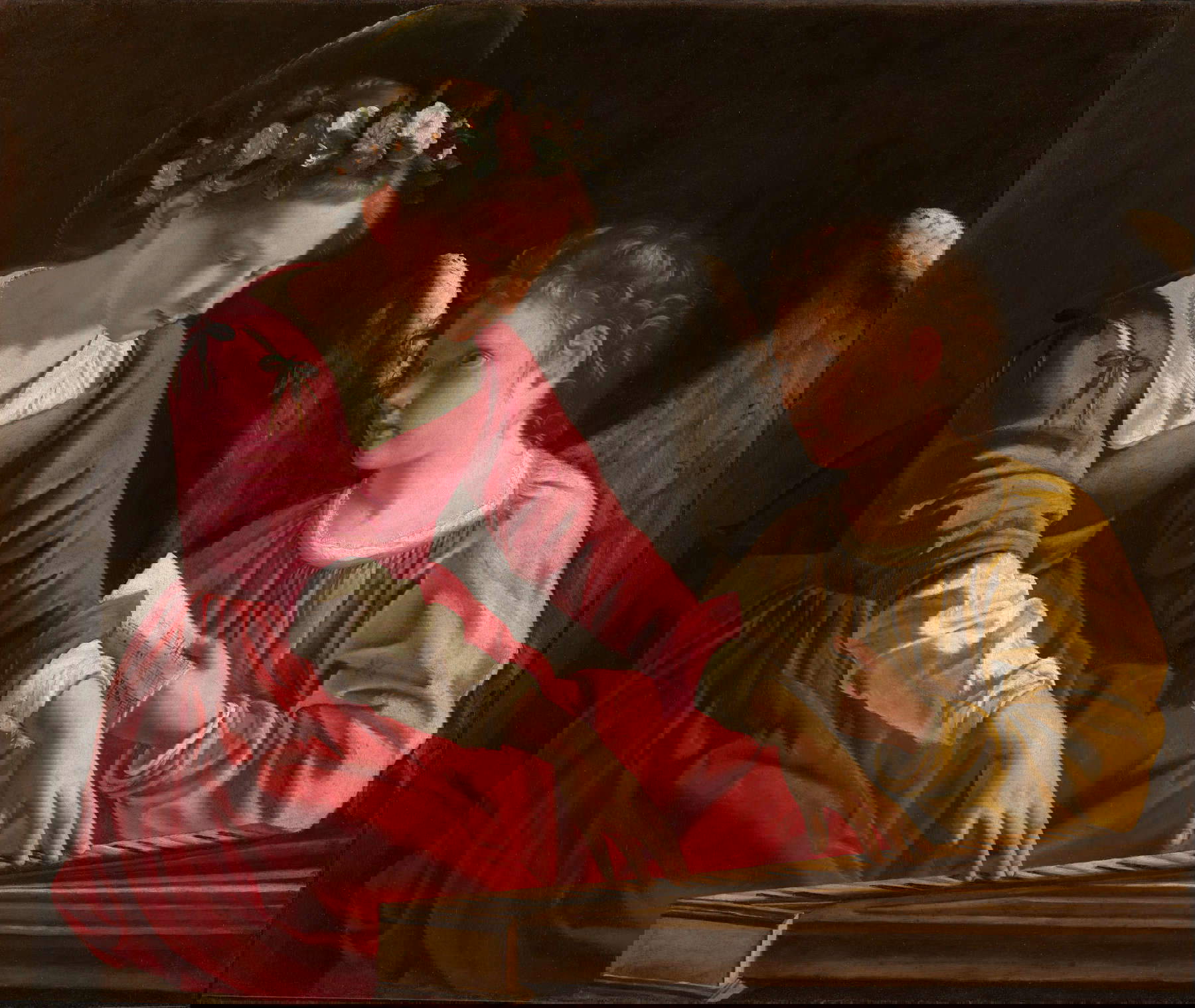 Orazio Gentileschi, Sainte Cécile jouant de l'épinette et un ange (1615-1621 ; huile sur toile, 90 &times; 105 cm ; Pérouse, Galleria Nazionale dell'Umbria, inv. 1083)