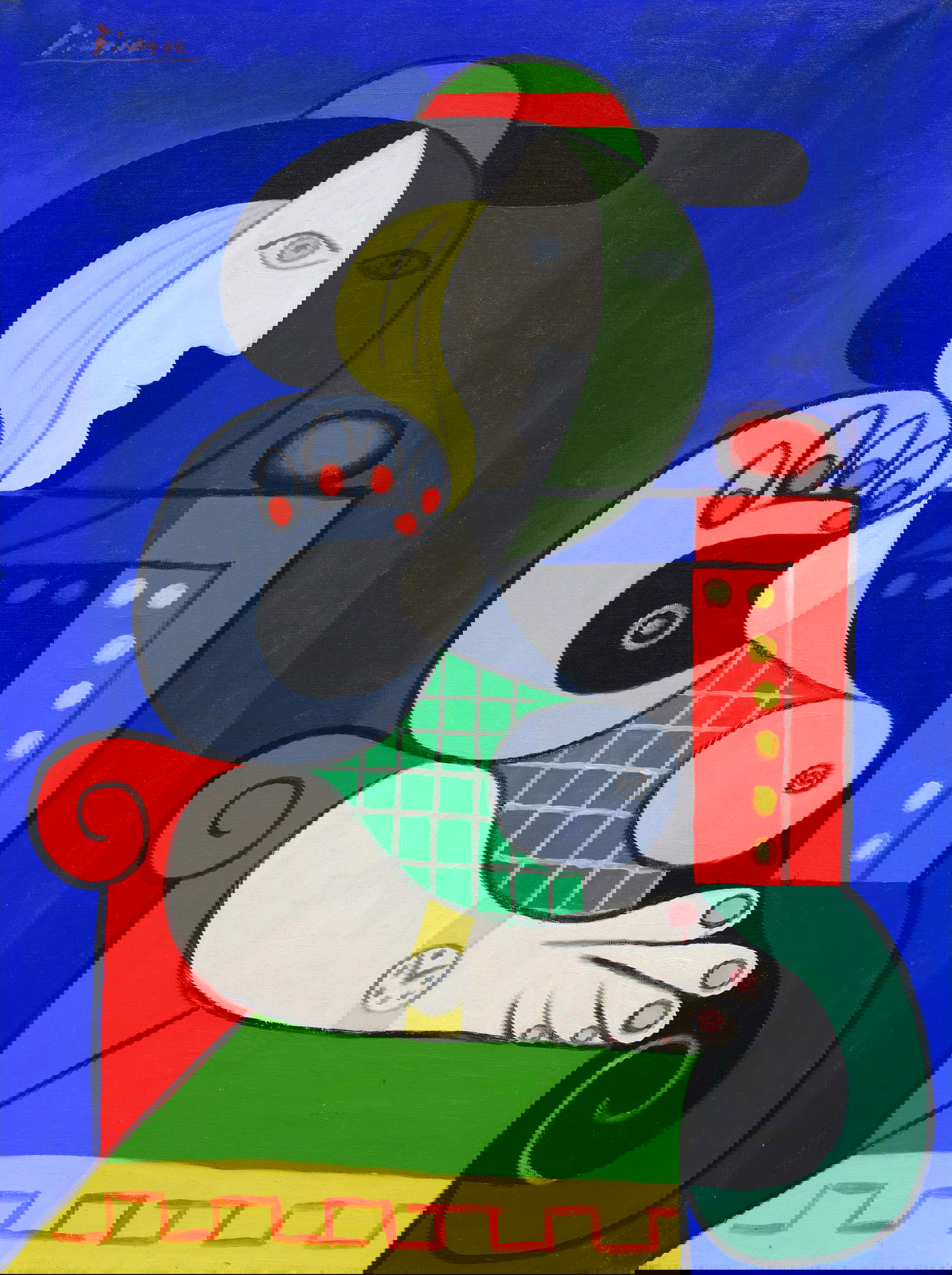 Pablo Picasso, Femme à la montre (1932; Öl auf Leinwand, 130 x 97 cm) Pablo Picasso, Femme à la montre (1932; Öl auf Leinwand, 130 x 97 cm)