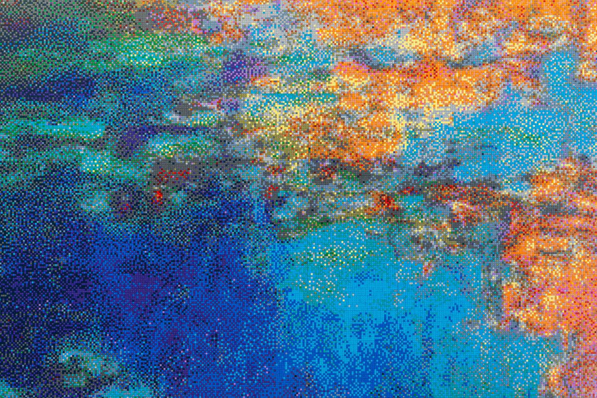 Ai Weiwei, Water Lilies #1 (2022; Lego bricks). Photo: Ela Bialkowska/OKNO Studio. Courtesy of the artist and Galleria Continua Ai Weiwei, Water Lilies #1 (2022; Lego bricks). Photo: Ela Bialkowska/OKNO Studio. Courtesy of the artist and Galleria Continua