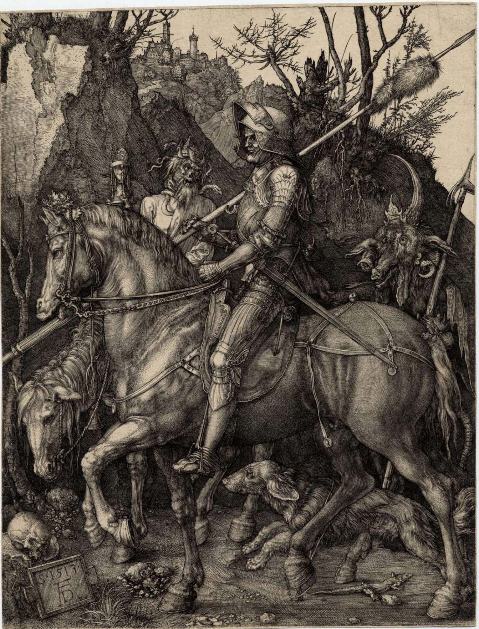 Albrecht Dürer, The Knight, Death and the Devil (1513; original burin, 246 x 187 mm) Albrecht Dürer, The Knight, Death and the Devil (1513; original burin, 246 x 187 mm)