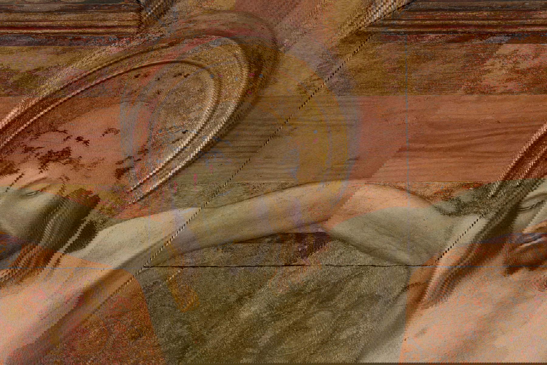 Dettaglio del volto di Cristo dopo il restauro Dettaglio del volto di Cristo dopo il restauro