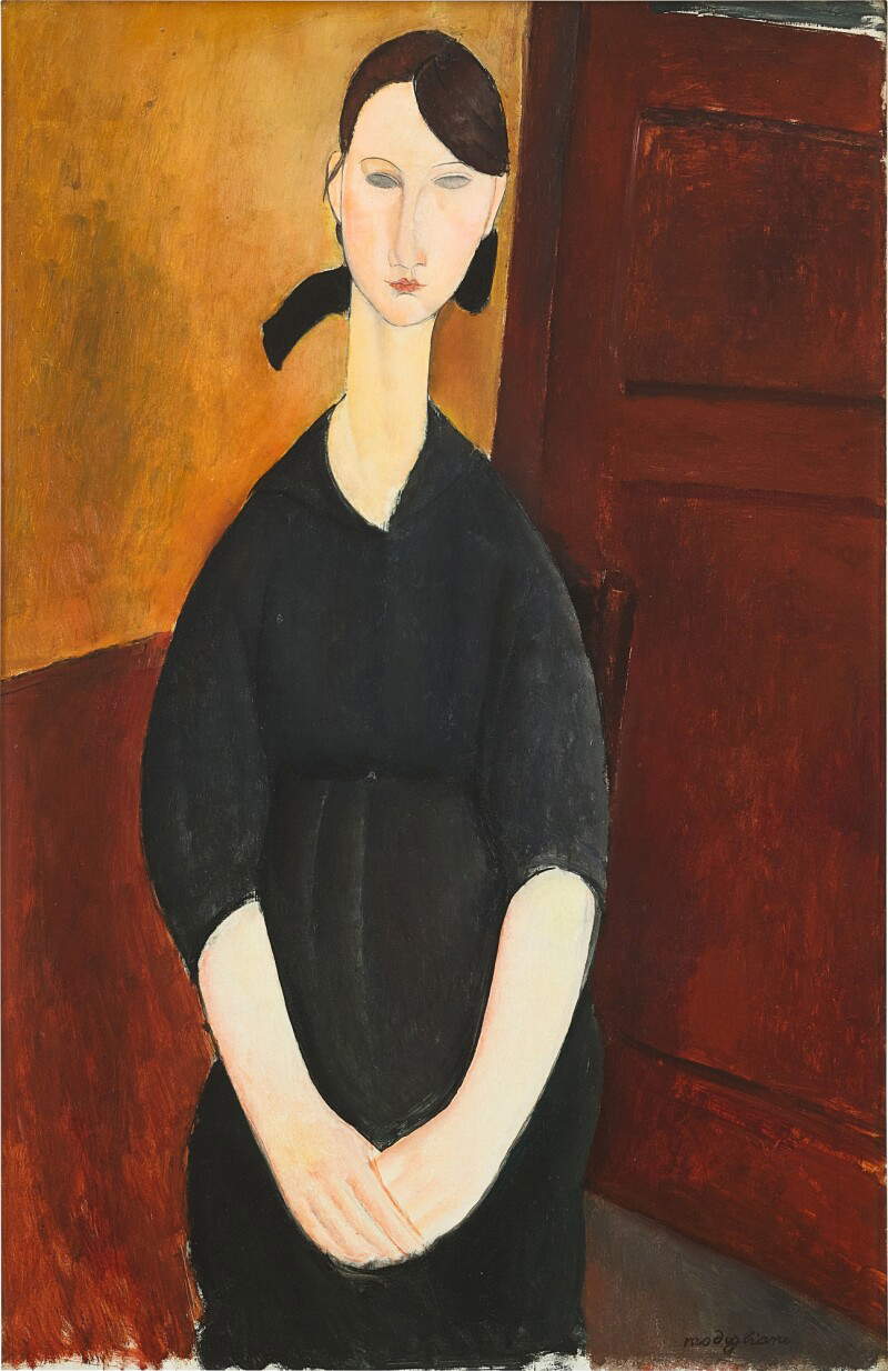 Amedeo Modigliani, Portrait de Paulette Jourdain (vers 1919 ; huile sur toile, 100,3 x 65,4 cm) Amedeo Modigliani, Portrait de Paulette Jourdain (vers 1919 ; huile sur toile, 100,3 x 65,4 cm)